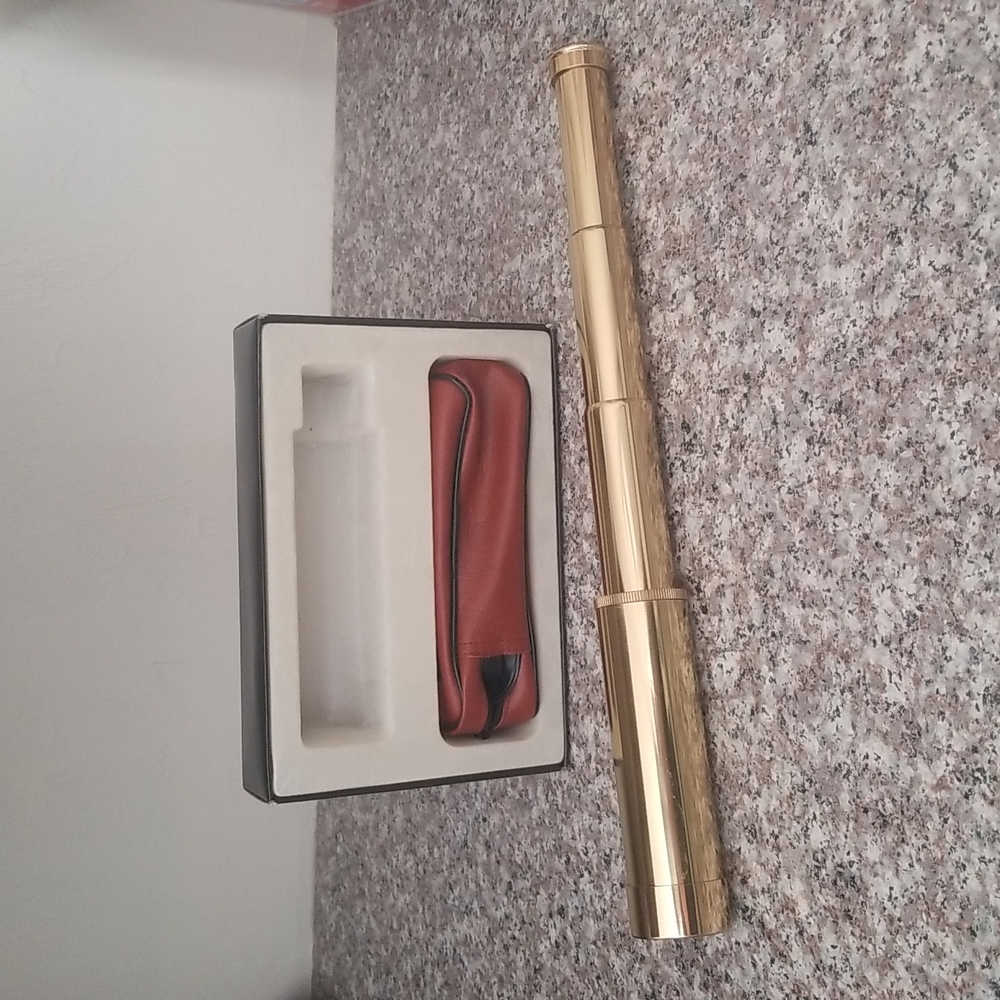 Vintage Brass Telescope with Carrying Case